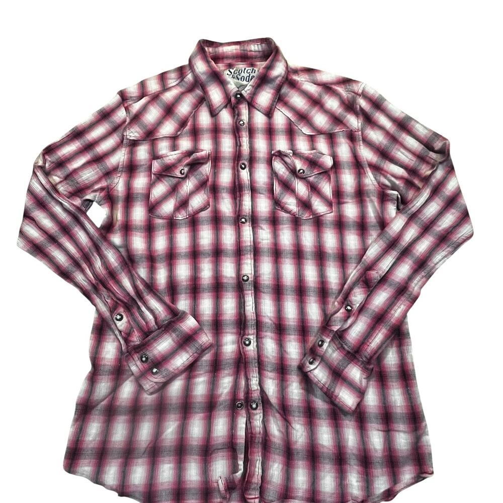 Scotch & Soda Women XL Rockabilly Ranch Drip Button Snap Shirt Western Tensile